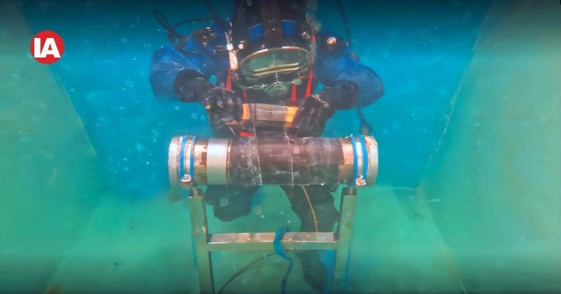 Figure 1. Application of composite wrap system in submerged environment