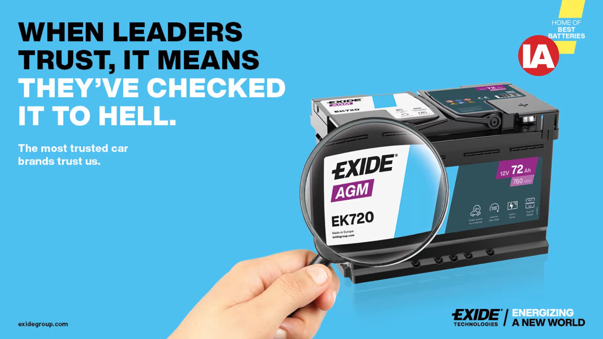 Exide 12V AGM-Battery for OEMs